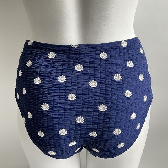 & Other Stories Shell Print High Waisted Bikini Bottom Blue 6 - Picture 3 of 12